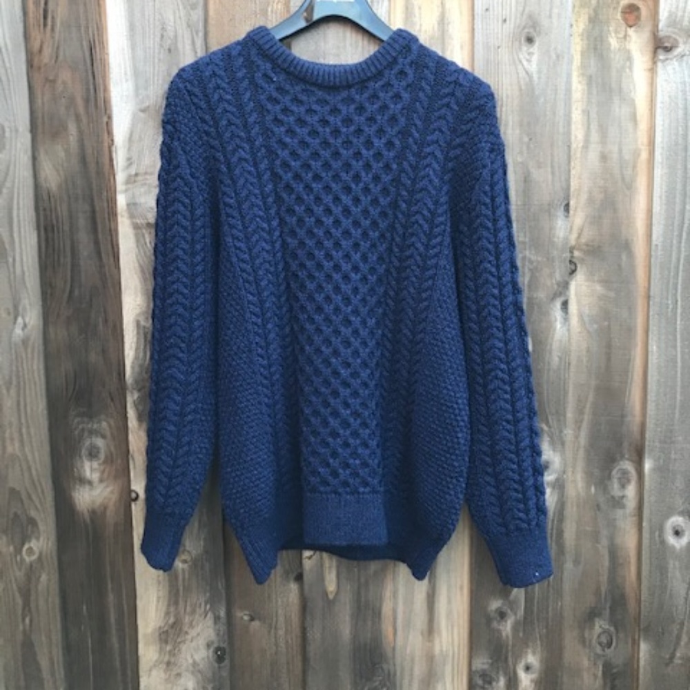 M's Aran Wool Sweater from Ireland Size LG
